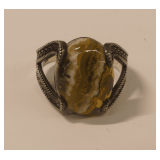 Bumblebee Jasper and Sterling Silver Ring..size 13