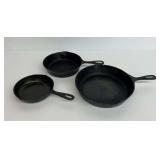 Three Cast Iron Skillets
