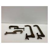 Four Metal C-Clamps