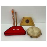 Tambourine, Recorder, and Melody Harp