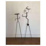 Two Iron Abstract Human Form Sculptures