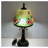 Table Lamp with Painted Glass Shade…works