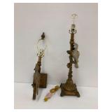 Two Vintage Mark Roberts Cockatoo Lamps