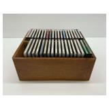 Compact Discs in Wooden Storage Case