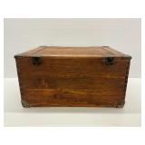 Wooden Storage Box with Metal Accents