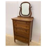 Wooden High Boy with Mirror...see description