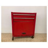 Red Metal Tool Cart with Drawers