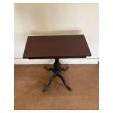 Vintage Swivel Top Pedestal Table with Storage