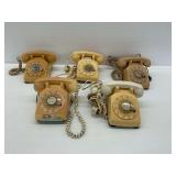 Five Rotary Dial Telephones
