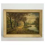 M. Paul Landscape Print with Wooden Frame