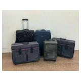 Five Suitcases Including Swiss Gear, Prodigy, Verdi and Bonjour U.S.A.
