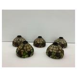 Five Stained Glass Lamp Shades with Grape Motif