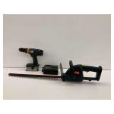 Ryobi Cordless Drill, Hedge Trimmer and Battery Charger