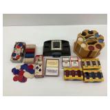 Group of Playing Cards and Poker Chips
