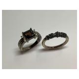 Two Sterling Silver Rings...Size 9