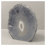 Agate Slice Specimen with Gray and Tan Banding