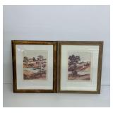 Two C. Winterle Olson Watercolor Prints