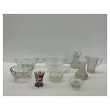 Glass Tableware Items Including Bowls and Pitchers