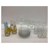 Tumblers, Etched Glass Plates, and Stemware... see photos