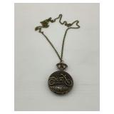 Bronze Colored Motorcycle Themed Pocket Watch