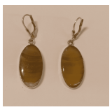 Pair of Agate Dangle Sterling Silver Earrings