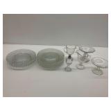 Clear Glass Serving Dishes and Cups Including Candlewick