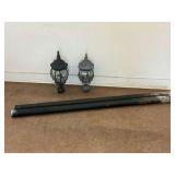 Two Outdoor Light Fixtures with Poles