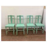 Four Wooden Chairs with Back Supports
