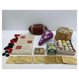 Sports Related Items Including Checkers, Football, Bicycle Seat and More