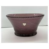 Orrefors Glass Bowl with Linear Decoration