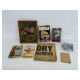 Historical Memorabilia: Books, Newspaper, and Framed Print
