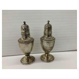 William Rogers Sterling Weighted Salt and Pepper Shakers