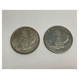 Two 1921 Morgan Silver Dollars