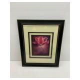 Framed Floral Print with Black Wooden Frame