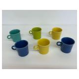 Six Fiesta Mugs in Various Colors