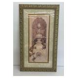 Framed Architectural Image with Foliage Artwork