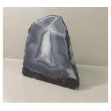 Agate Bookend with Gray and White Bands