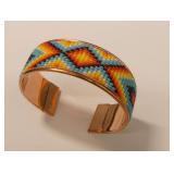 Copper Cuff Bracelet with Seed Bead Design