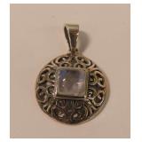 Sterling Silver and Moonstone Pendant