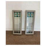 Two Colored Glass Window Panels
