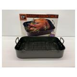 Basic Essentials Non-Stick Steel Roaster with U-Shape Rack