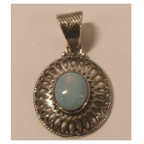 Sterling Silver with Larimar Pendant