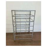 Gray Painted Metal Shelving Unit