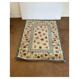 Floral Patterned Rug with Border