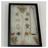 Jewelry Group Including Necklaces and Brooches