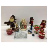 Christmas Decorations Including Holy Family Etching, Figures, Noah