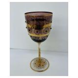 Italian Amethyst and Gold-Trimmed Glass Goblet