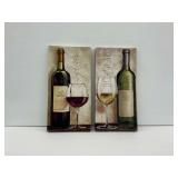 Two Wine Themed Canvas Art Pieces