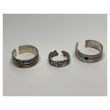 Three Sterling Silver Toe Rings