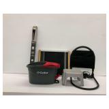 Gray Step Stool, O-Cedar Mop Bucket, Umbra Drapery Rod, Vehicle Head Rest, and Window Screens